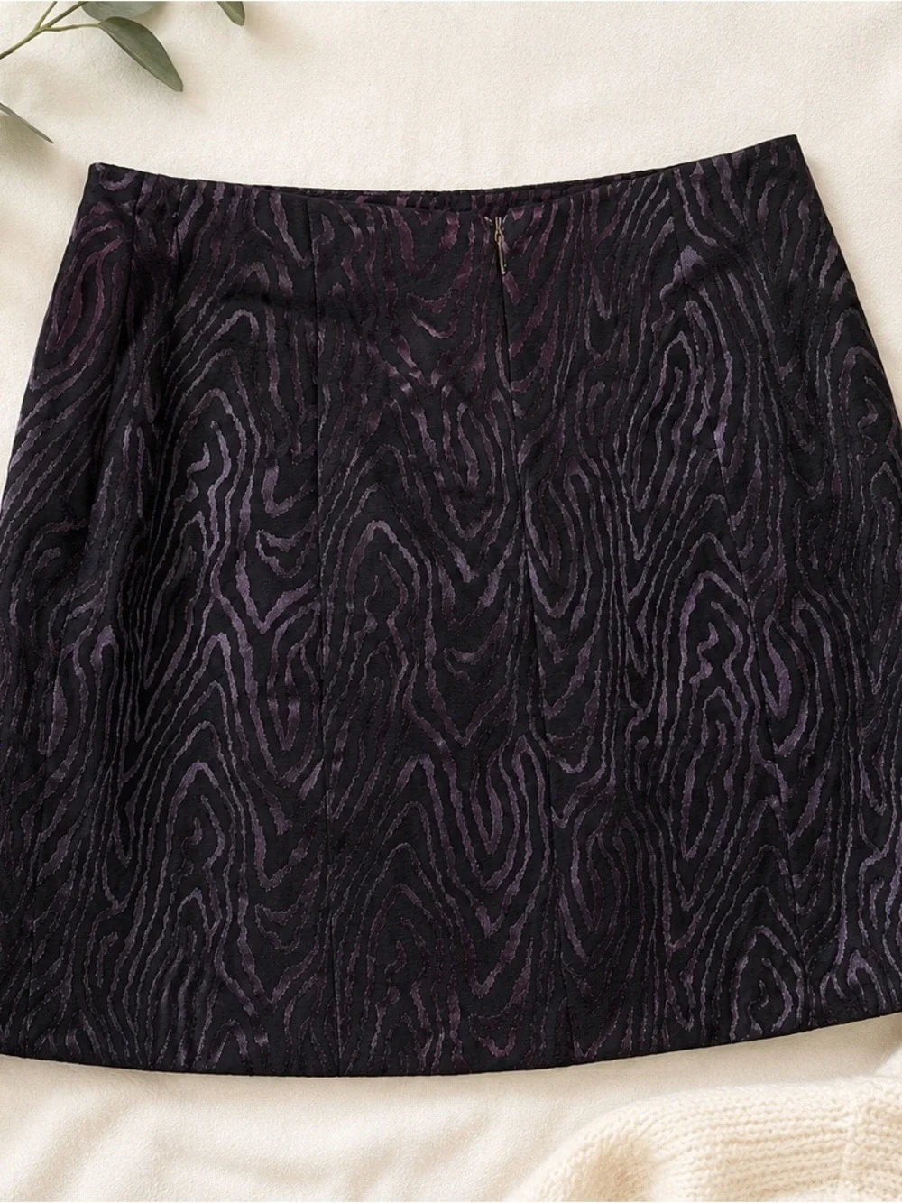 Alberto Makali Black and Purple Patterned Mini Skirt